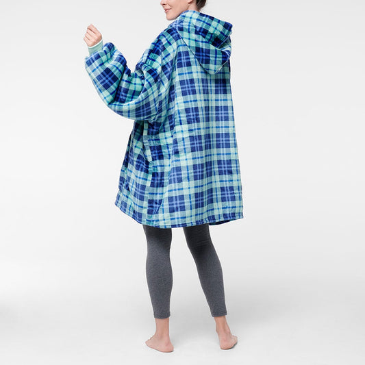 NEW Extra Thick Oversized Sherpa Fleece Hoodie Blanket Tartan