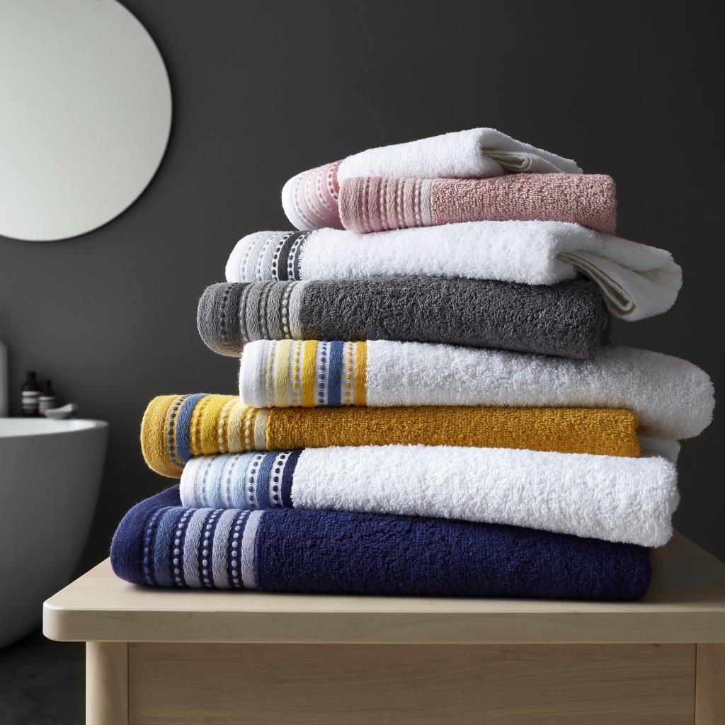 2 Piece 100% Egyptian Cotton Embroidered Hand Towels 600gsm