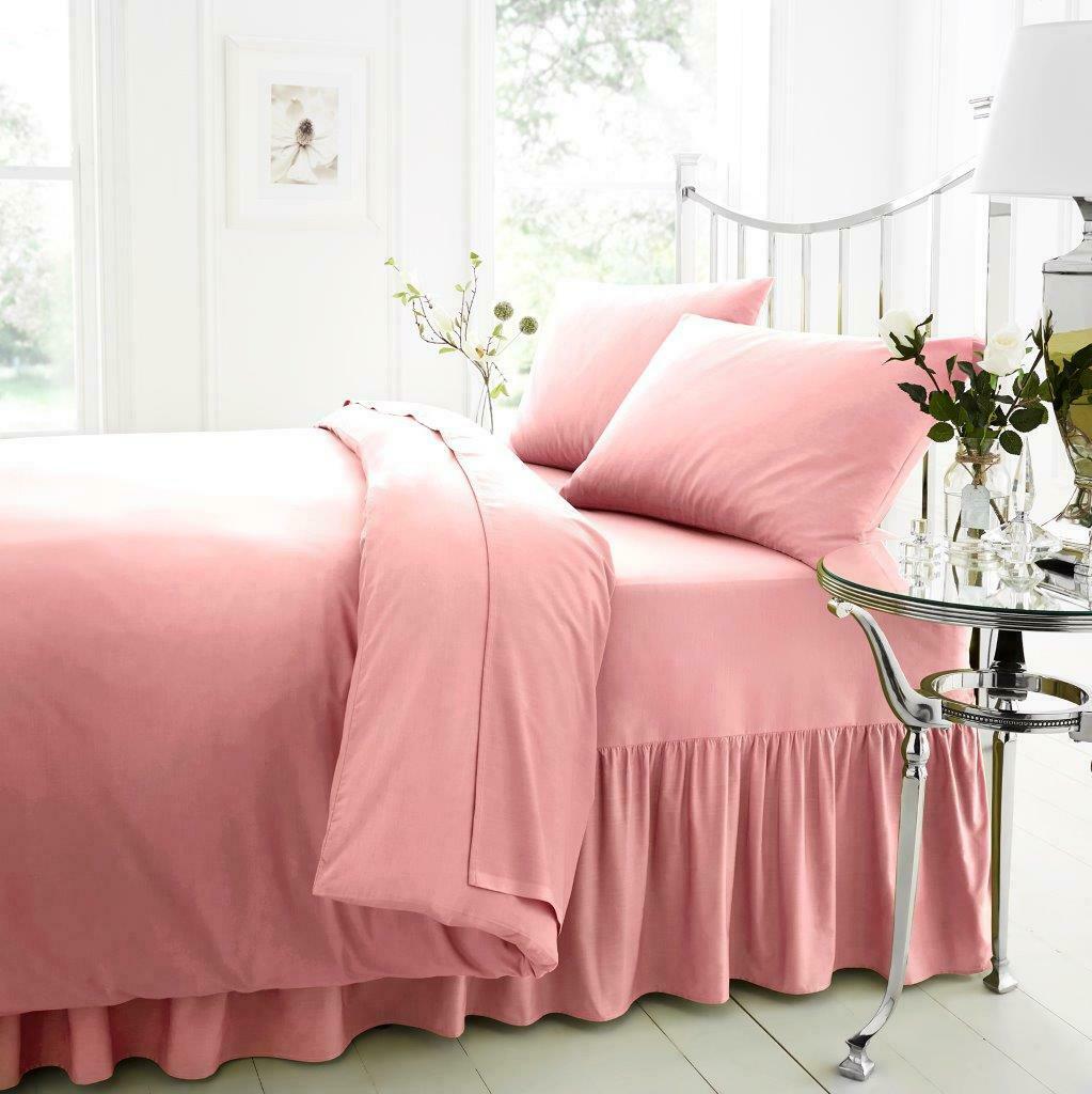 Easycare Percale Fitted Valance Frilled Sheet - Various Colours