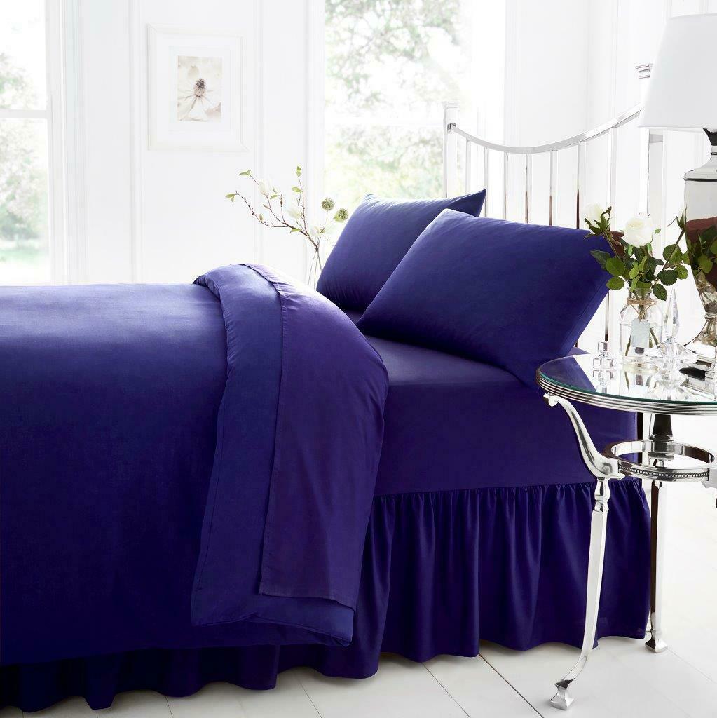 Easycare Percale Fitted Valance Frilled Sheet - Various Colours