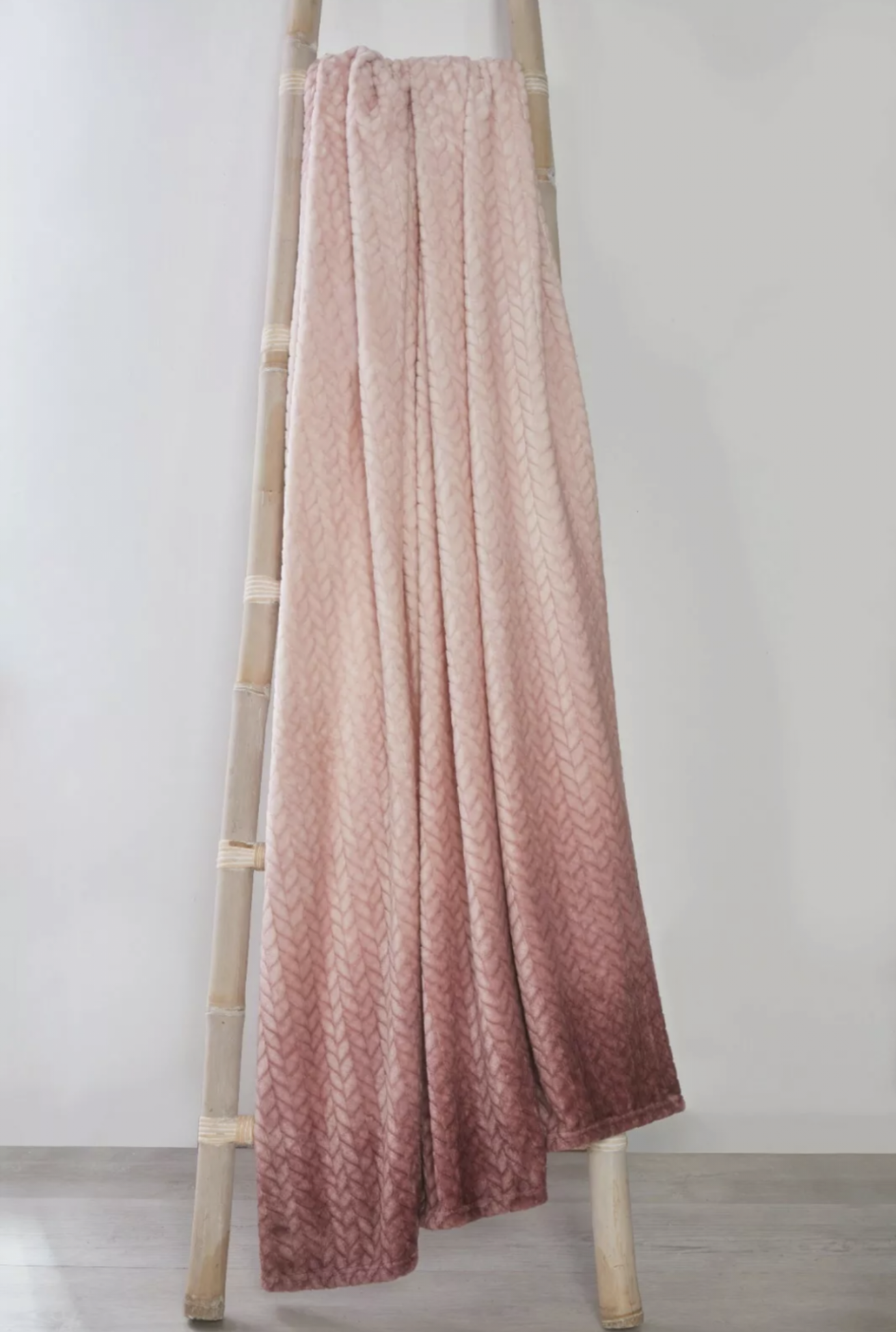 Ombre Chevron Soft Fleece Throw Blush Pink