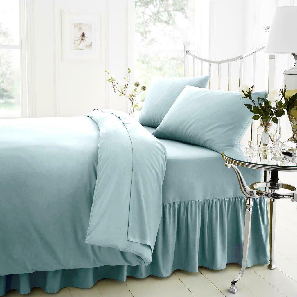 Easycare Percale Fitted Valance Frilled Sheet - Various Colours