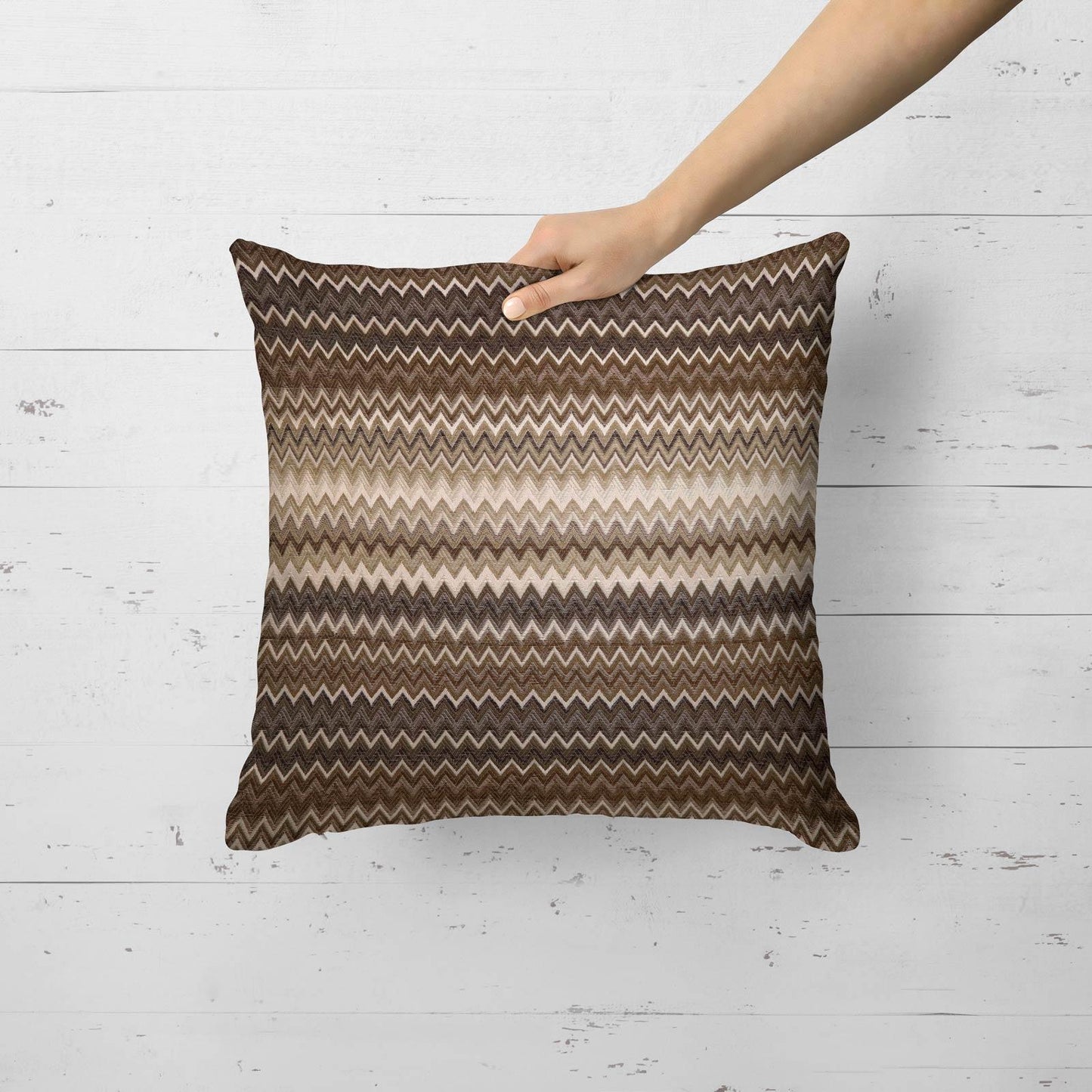 Bohemian Zig-Zag Chevron Woven 18" Cushion Cover