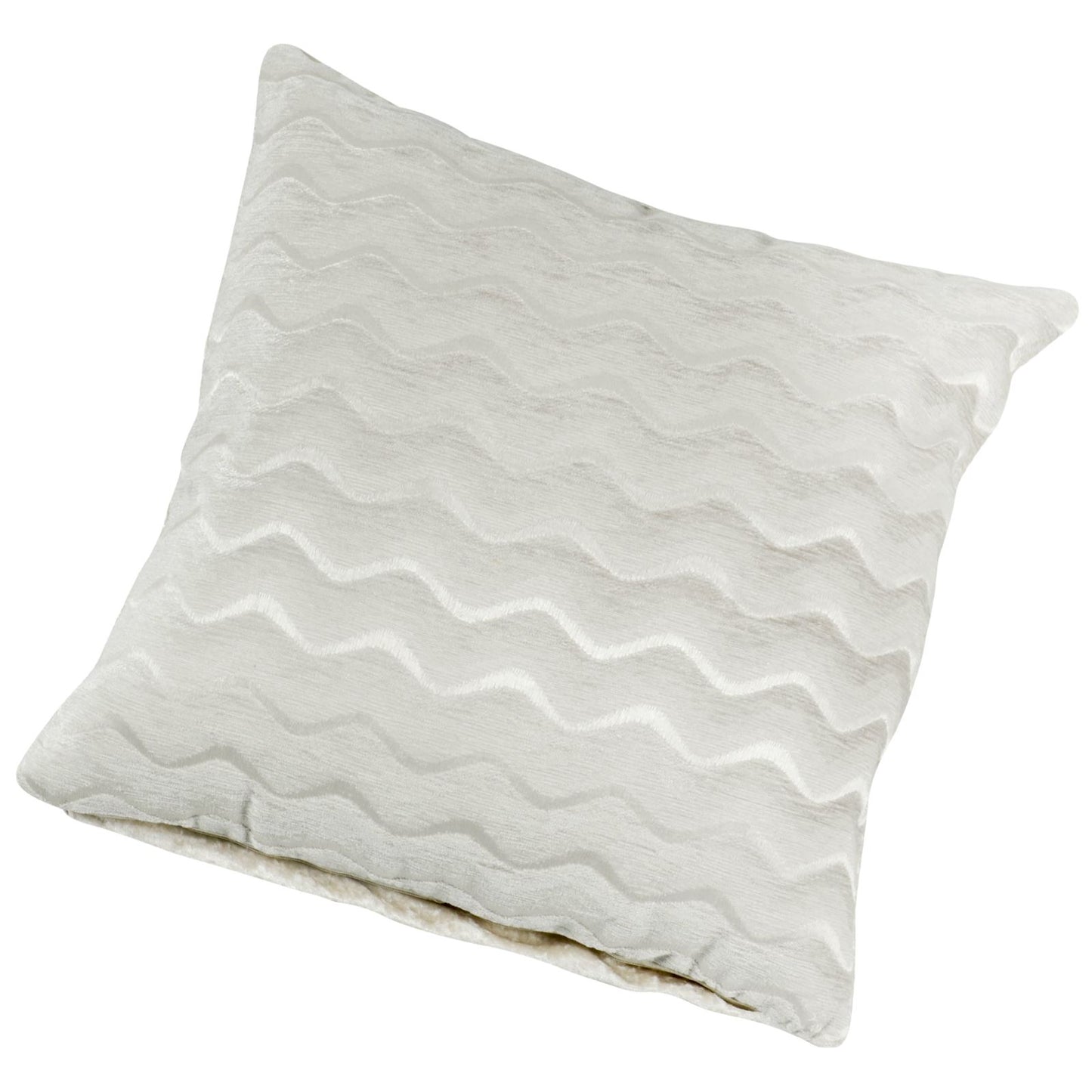 2 Pack Wavy Design Reversible Crushed Velvet 18" Cushion Cover Natural