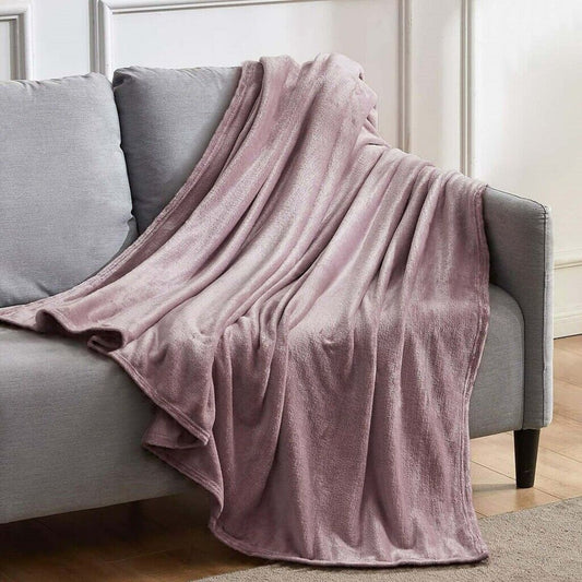Velosso Soft Touch Plain Flannel Throw
