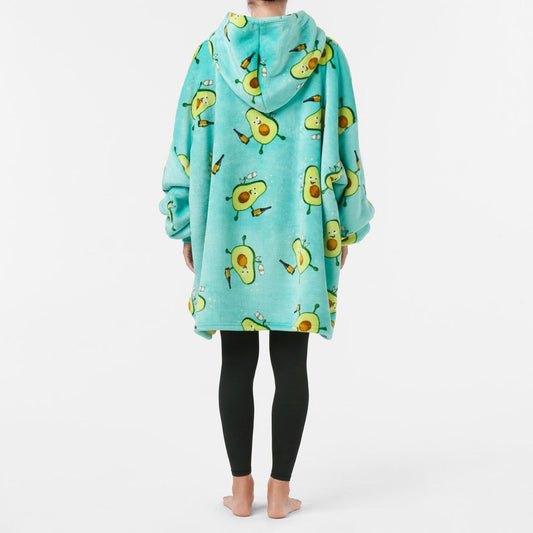 NEW Extra Thick Oversized Sherpa Fleece Hoodie Blanket Avacado