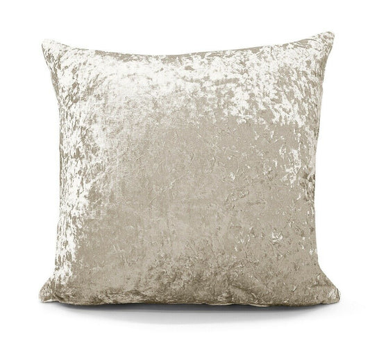 2 Pack Crushed Velvet Reversible 18" Cushion Cover Natural