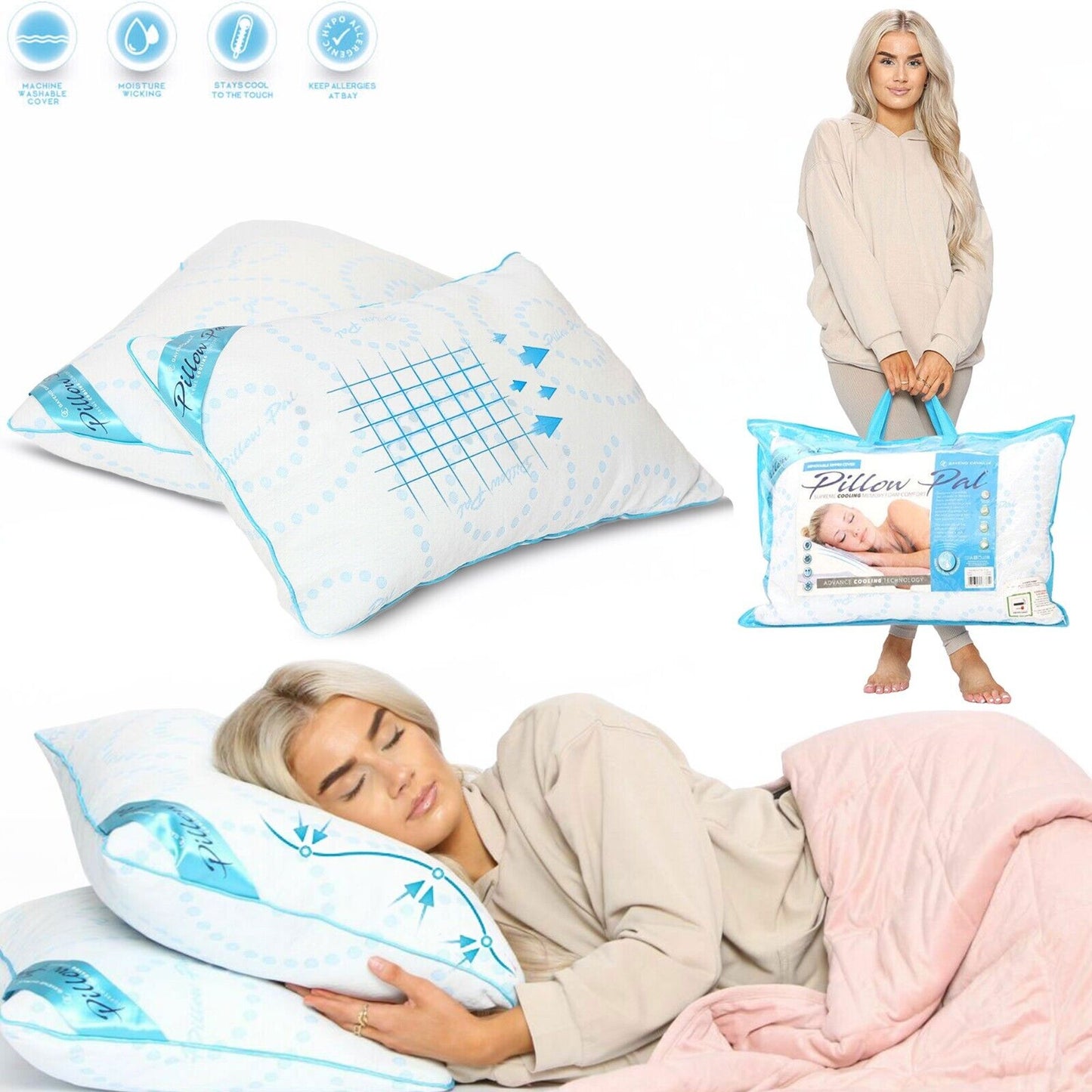 Extra Filled Hotel Quality Memory Foam Cooling Pillow