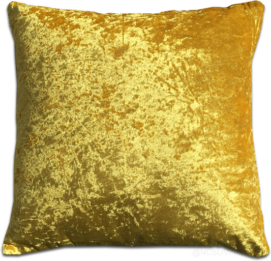 2 Pack Wavy Design Reversible Crushed Velvet 18" Cushion Cover Ochre