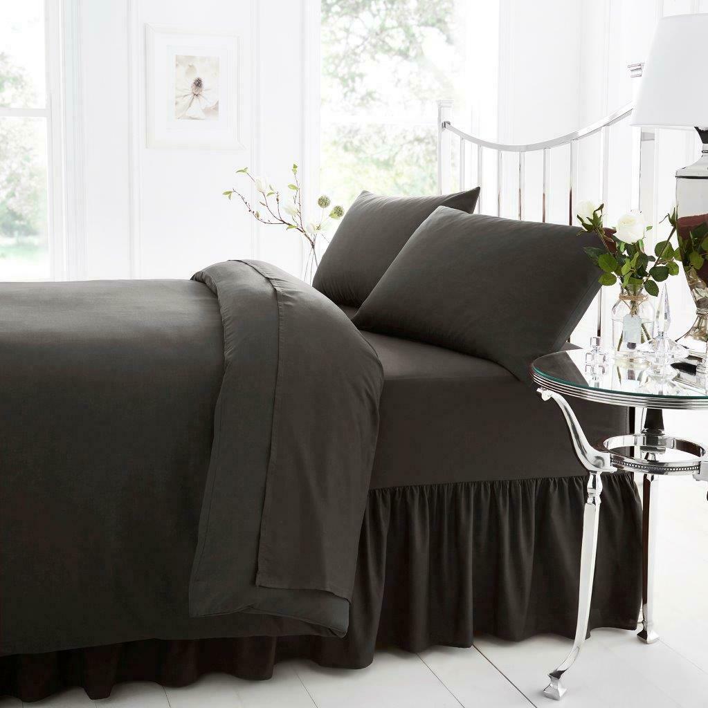 Easycare Percale Fitted Valance Frilled Sheet - Various Colours