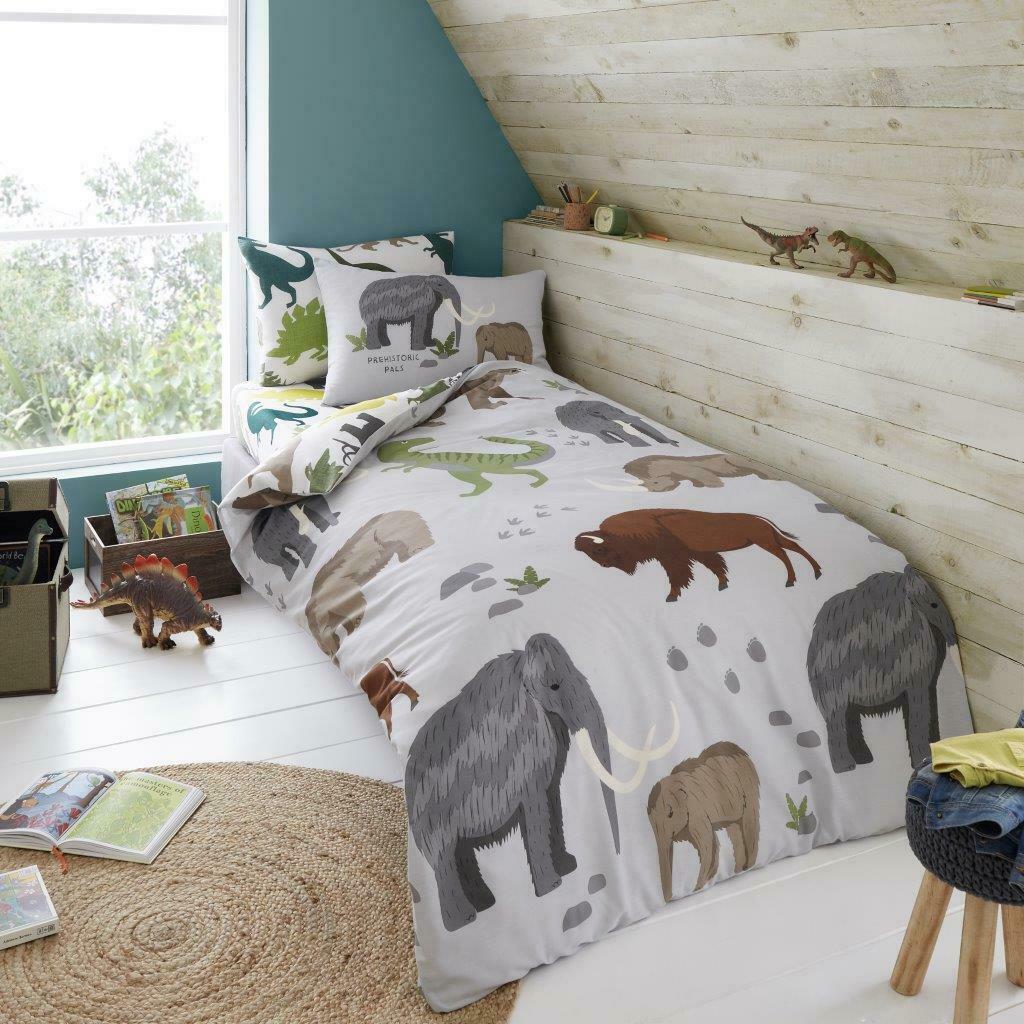 Prehistoric Pals Reversible Kids Single Duvet Cover & Pillowcase