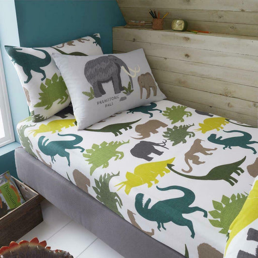 Prehistoric Pals Reversible Kids Single Duvet Cover & Pillowcase