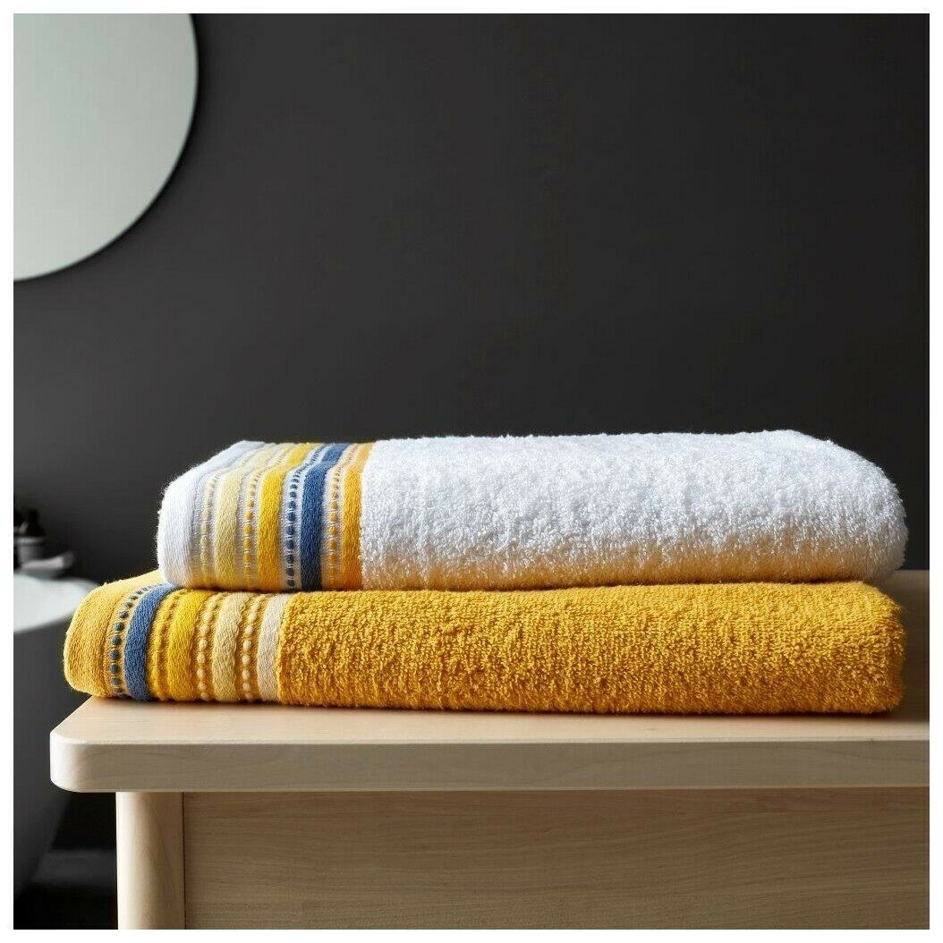 2 Piece 100% Egyptian Cotton Embroidered Hand Towels 600gsm