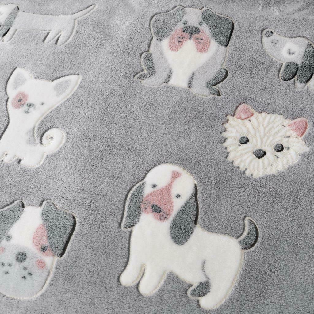Teddy Fleece Glow in the Dark Dogs Duvet Set