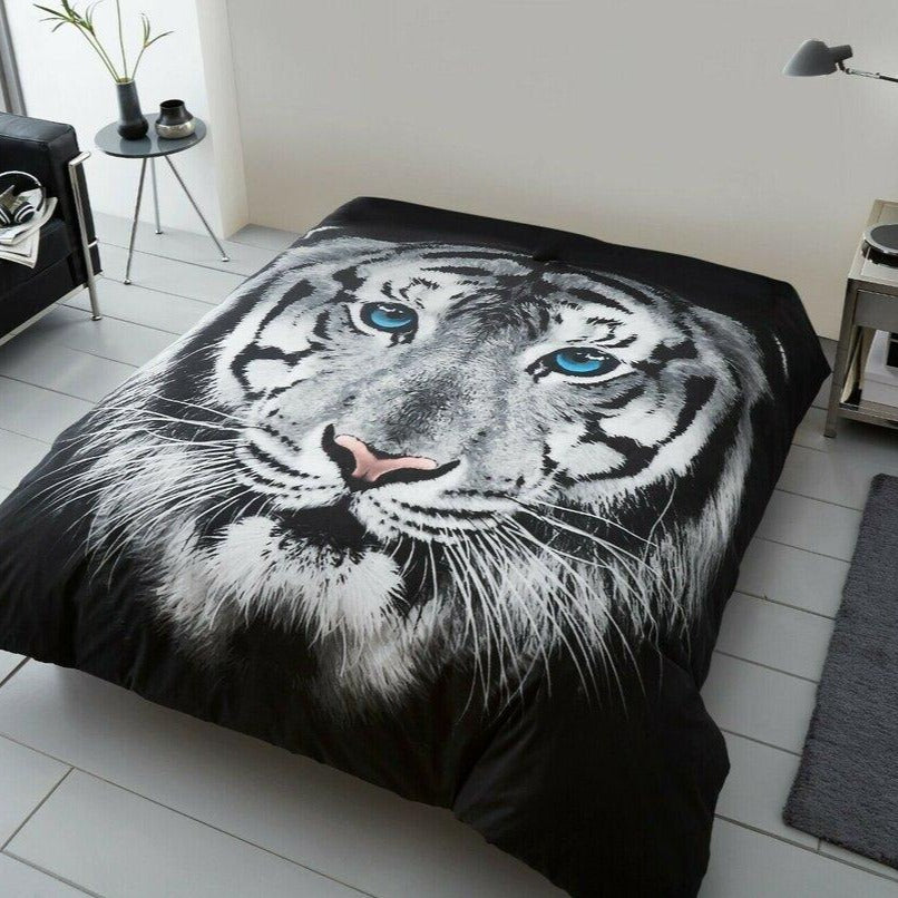 Grey Tiger Faux Fur Super Soft Throw