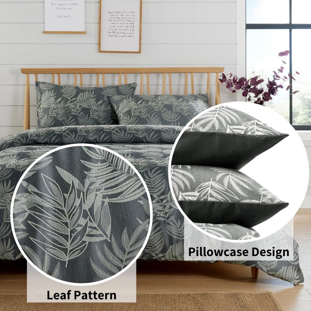 Tropical Leaf Luxury Cotton Rich Jacquard Duvet Set