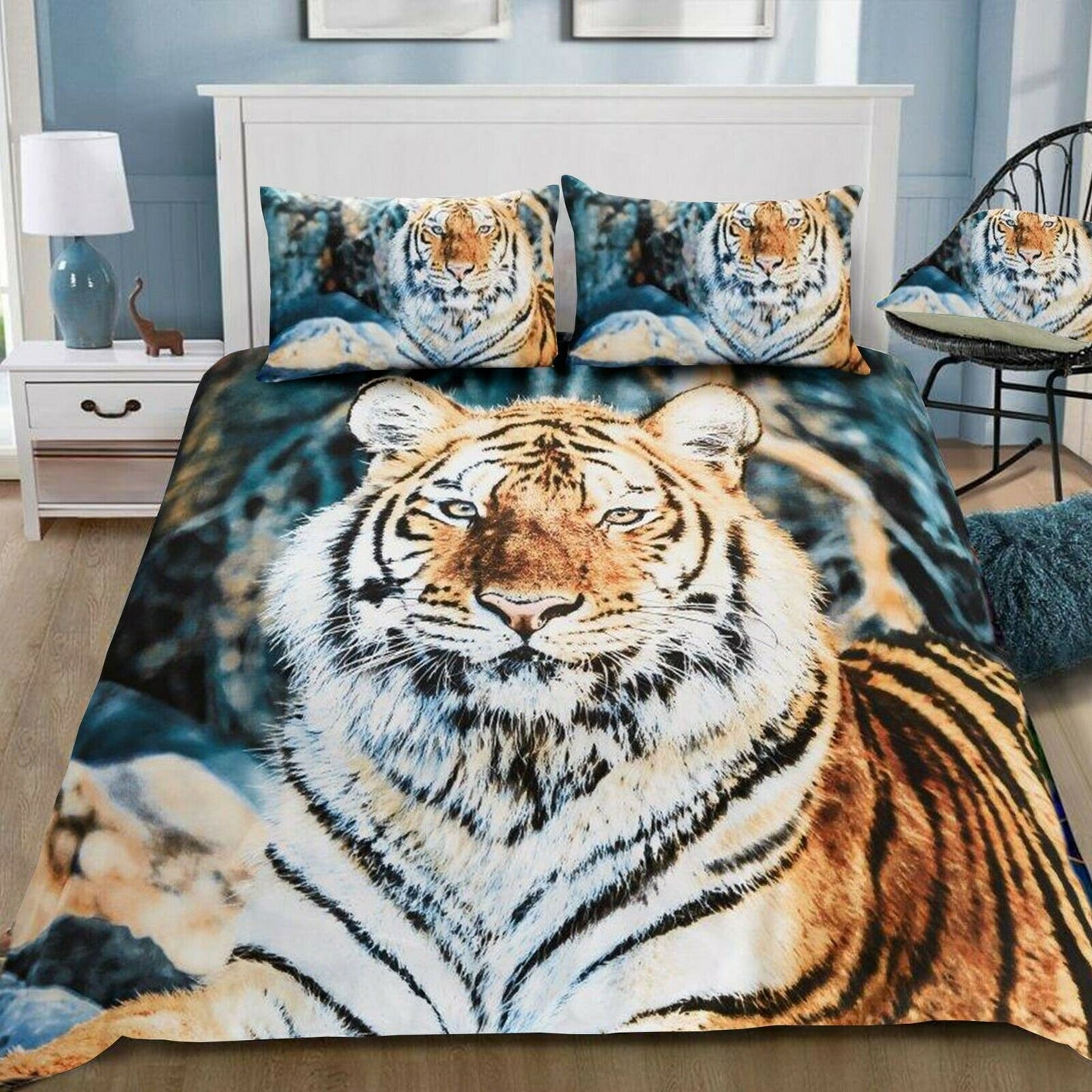 Orange Tiger 3D Wild@Heart Duvet Set