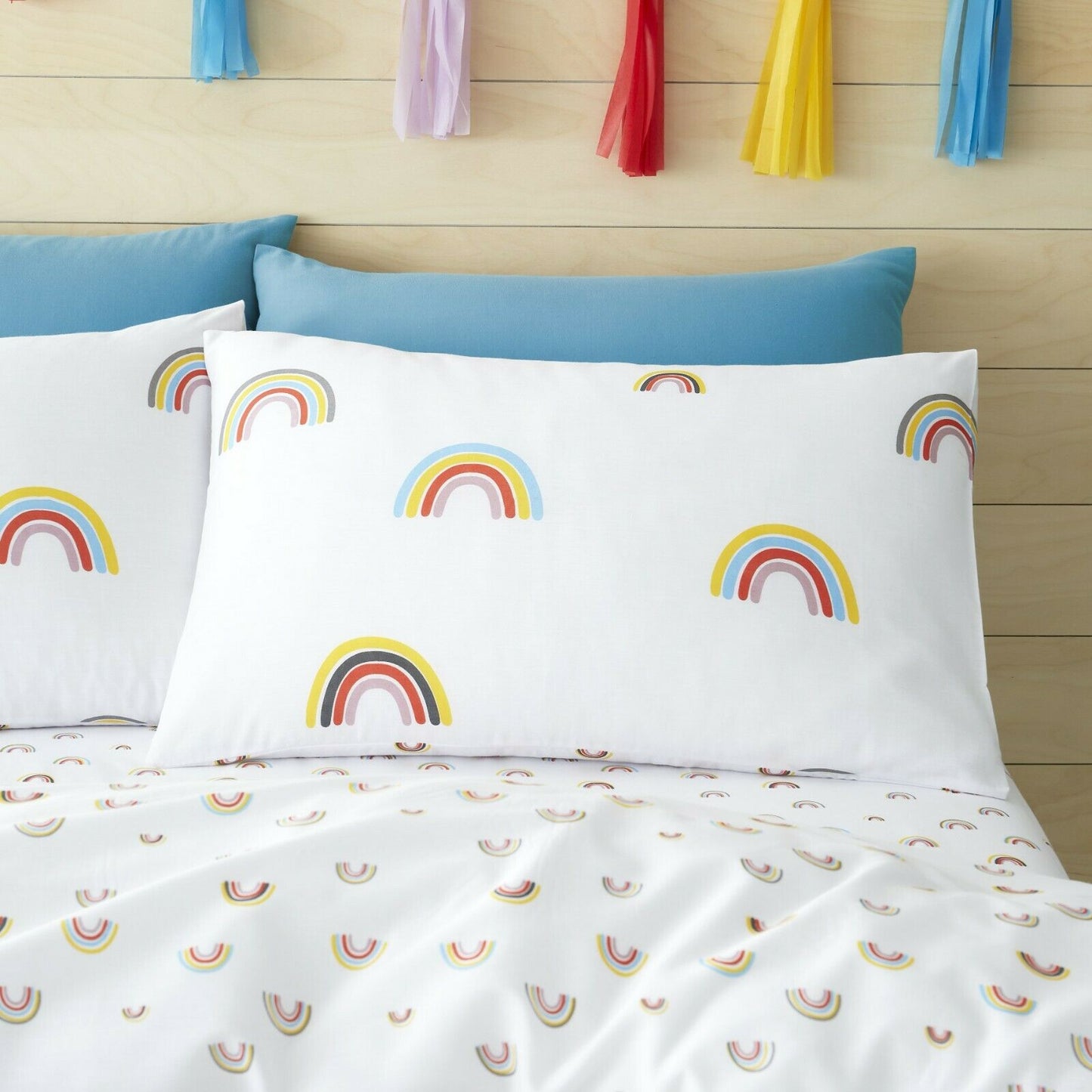 Rainbow White Multi Reversible Duvet Set GC