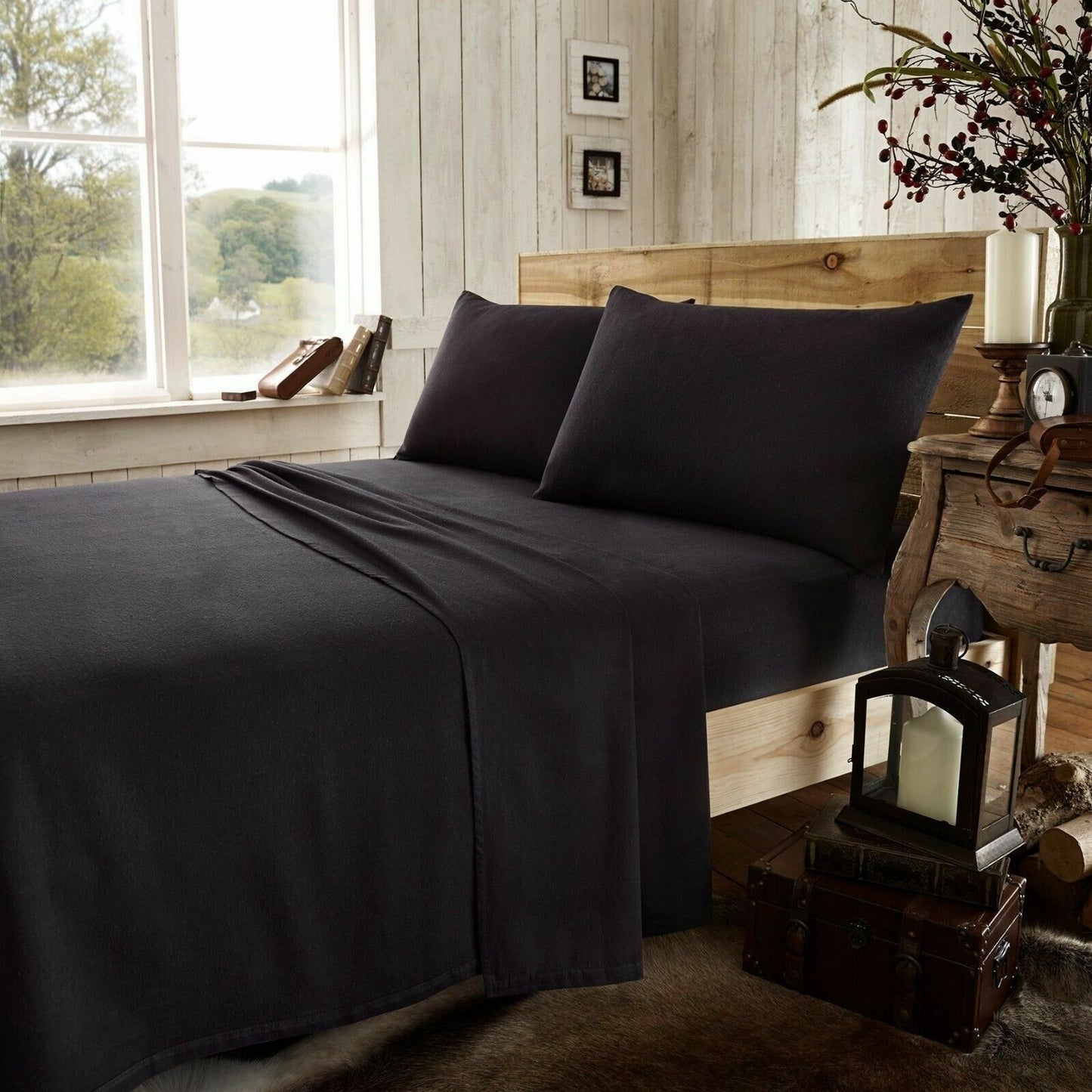 Flannelette Extra Deep Fitted Sheet 40cm Soft & Cosy Brushed Cotton - Various Colours