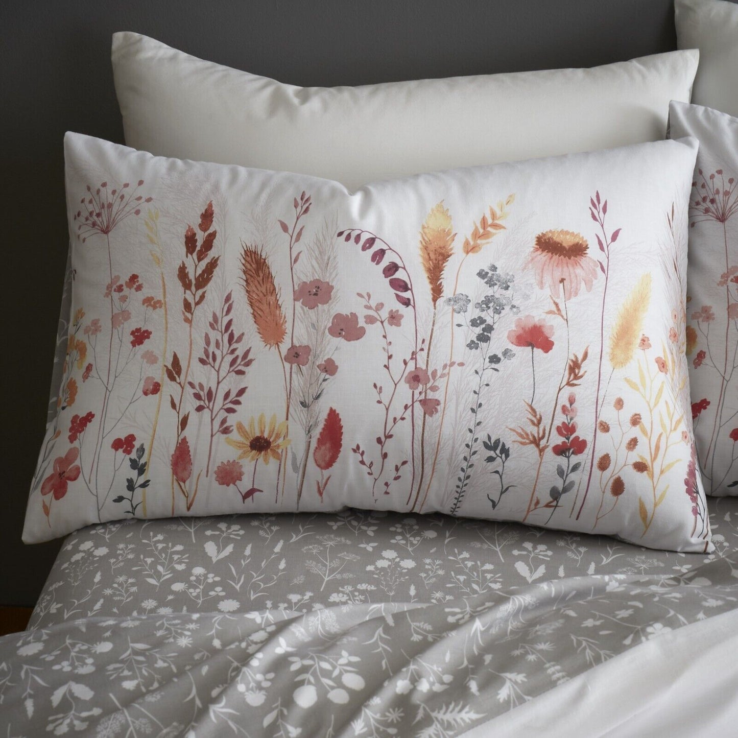 Pampas Meadow Burnt Orange Reversible Duvet Set GC