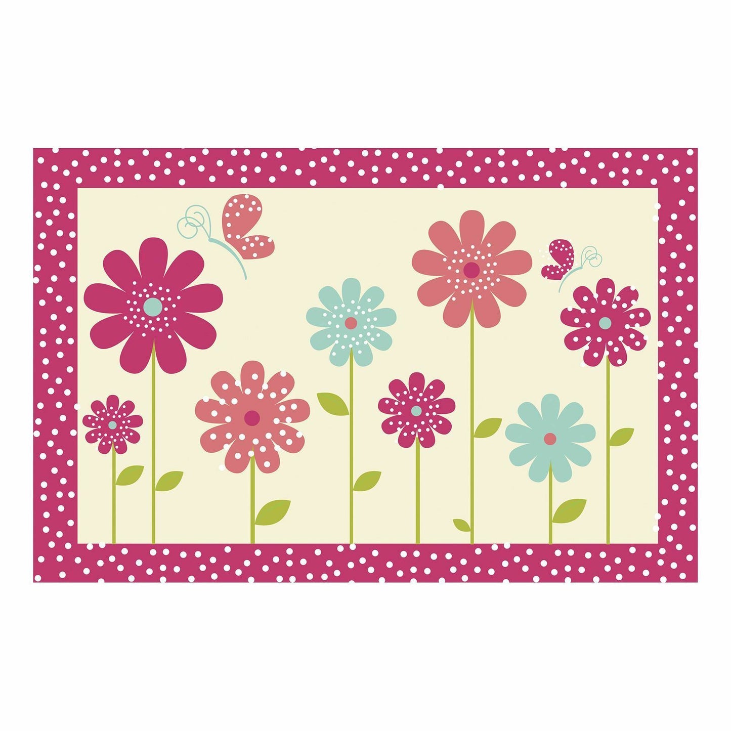 Kids Bedroom Non Slip Rug 60cm x 90cm Flower