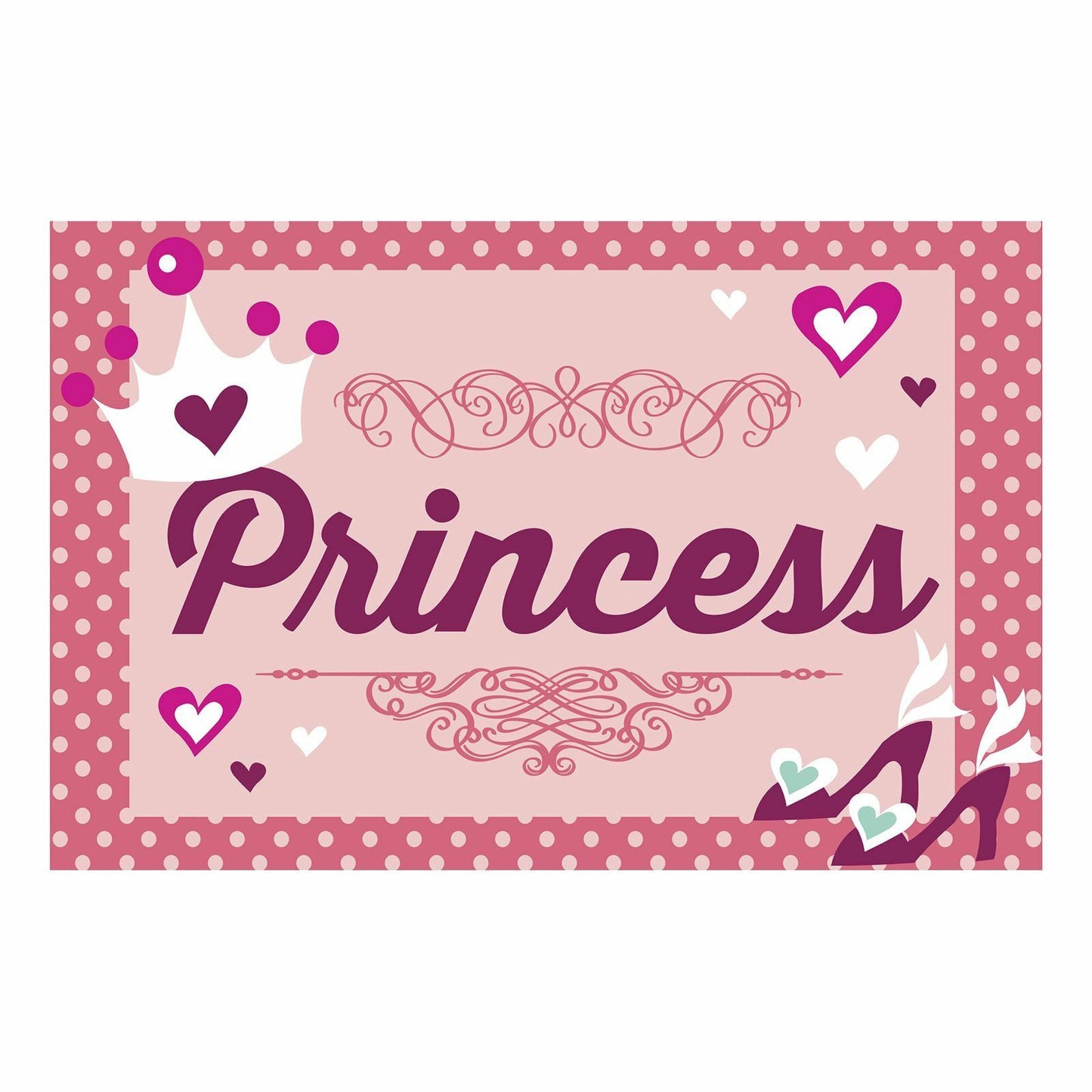 Kids Bedroom Non Slip Rug 60cm x 90cm Princess
