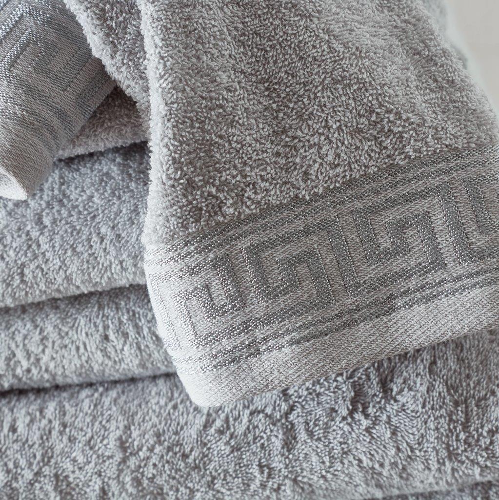100% Egyptian Cotton Luxury Embroidered Greek Key Hand Towels