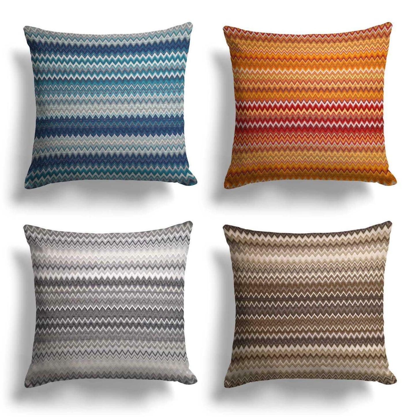 Bohemian Zig-Zag Chevron Woven 18" Cushion Cover