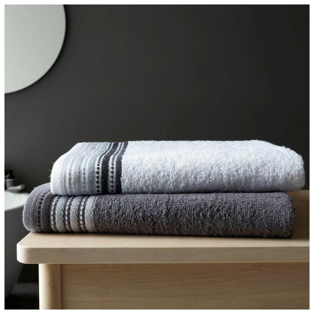 2 Piece 100% Egyptian Cotton Embroidered Hand Towels 600gsm