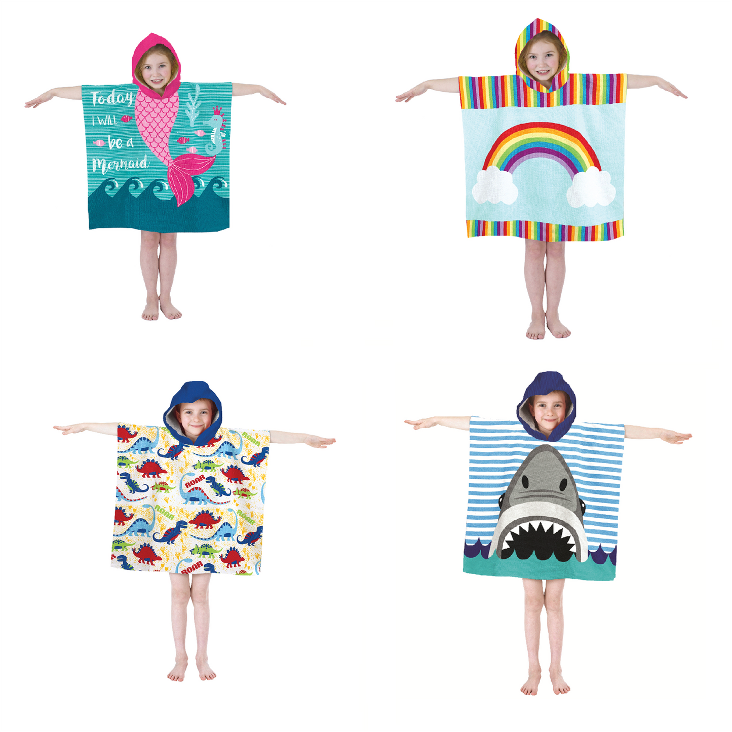 Microfibre Kids Hooded Poncho