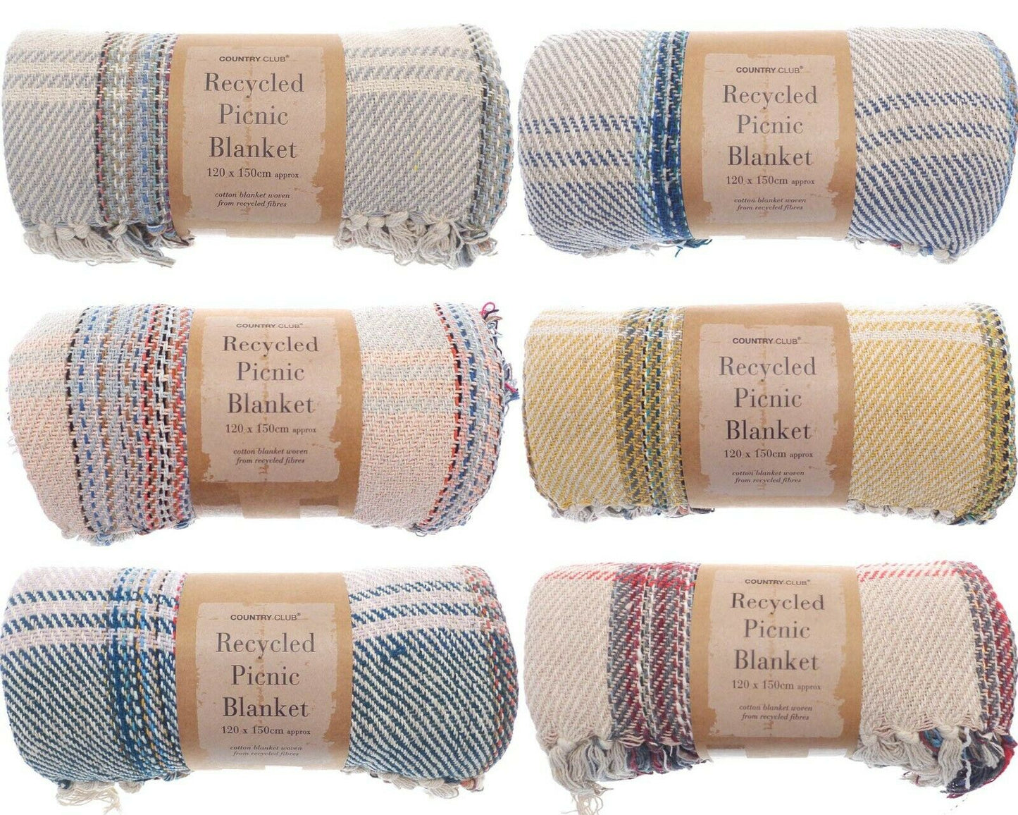 Recycled Picnic Blanket 100% Cotton