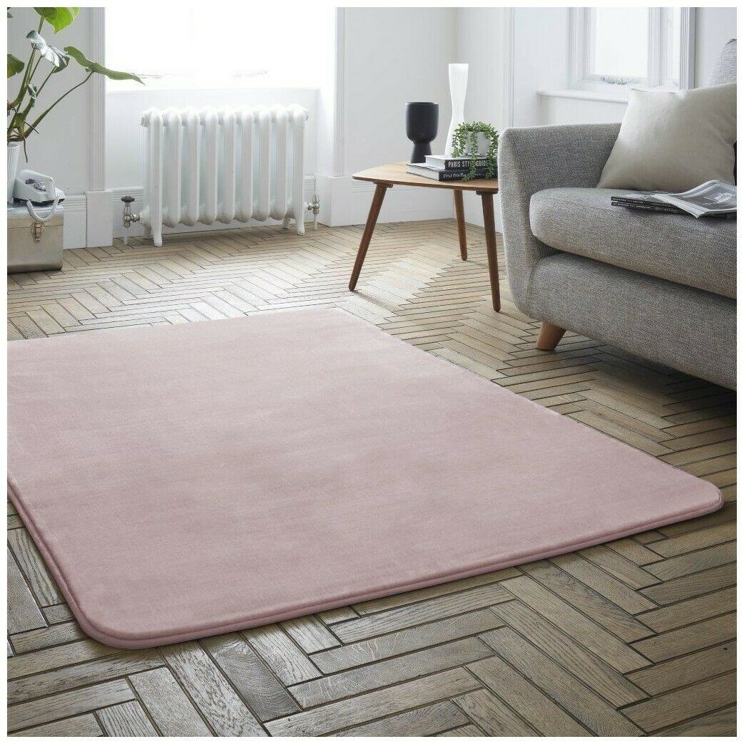 Velvet Rug Blush Pink