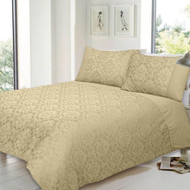 Damask Jacquard Duvet Set - Gold