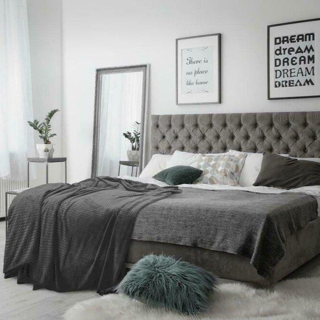 Wave Super Soft Blanket Throw Grey