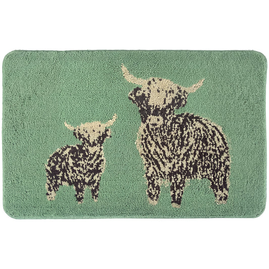 Highland Cow Design Bathroom Rug Bath Mat 50x80cm