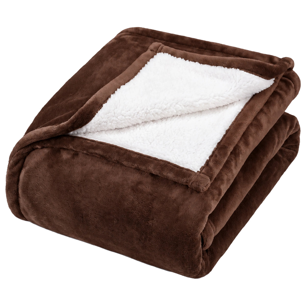 Giant Self Heating Sherpa Heatwave Thermal Blanket - Chocolate Brown