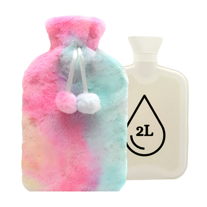 Tie Dye Faux Fur 2L Hot Water Bottle