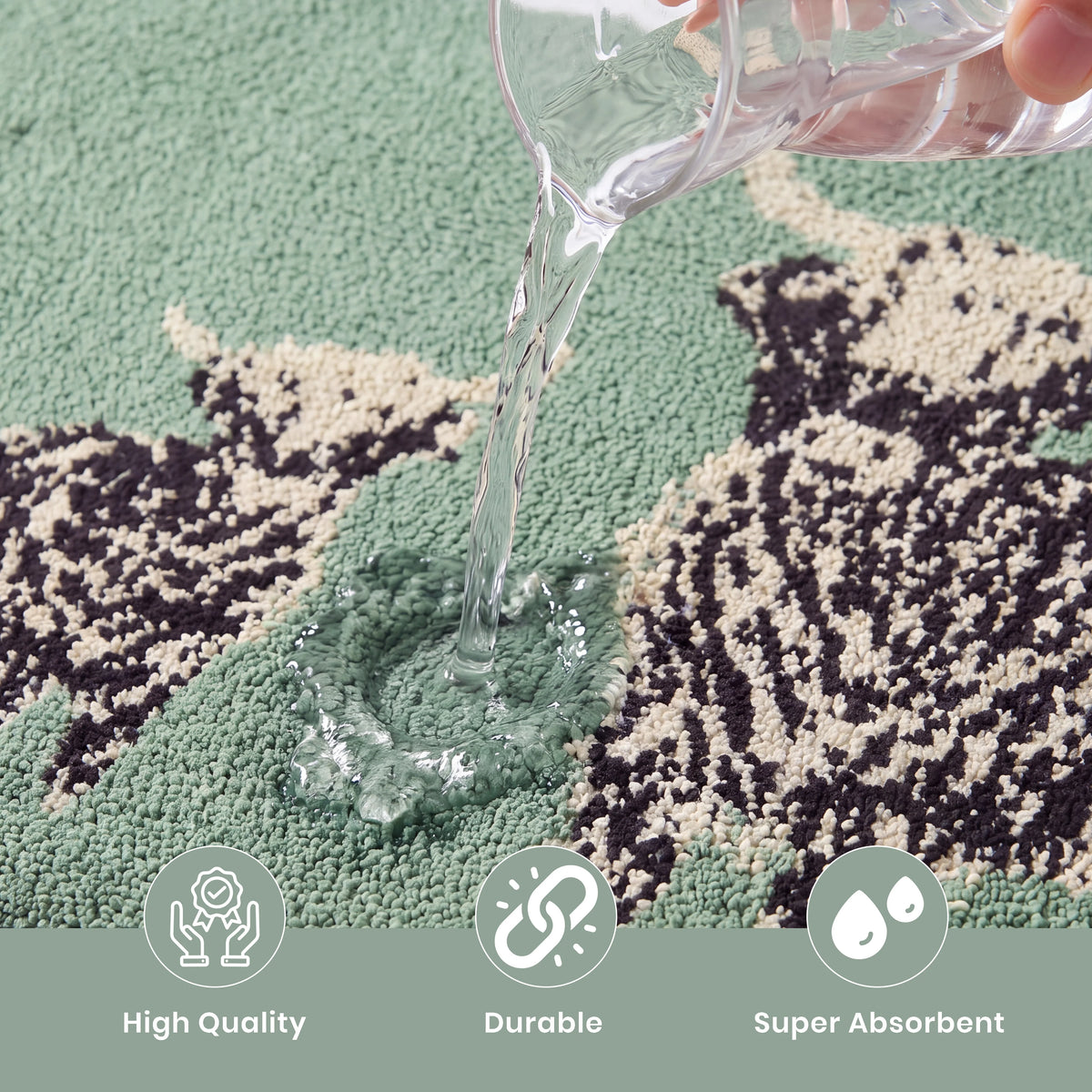 Highland Cow Design Bathroom Rug Bath Mat 50x80cm