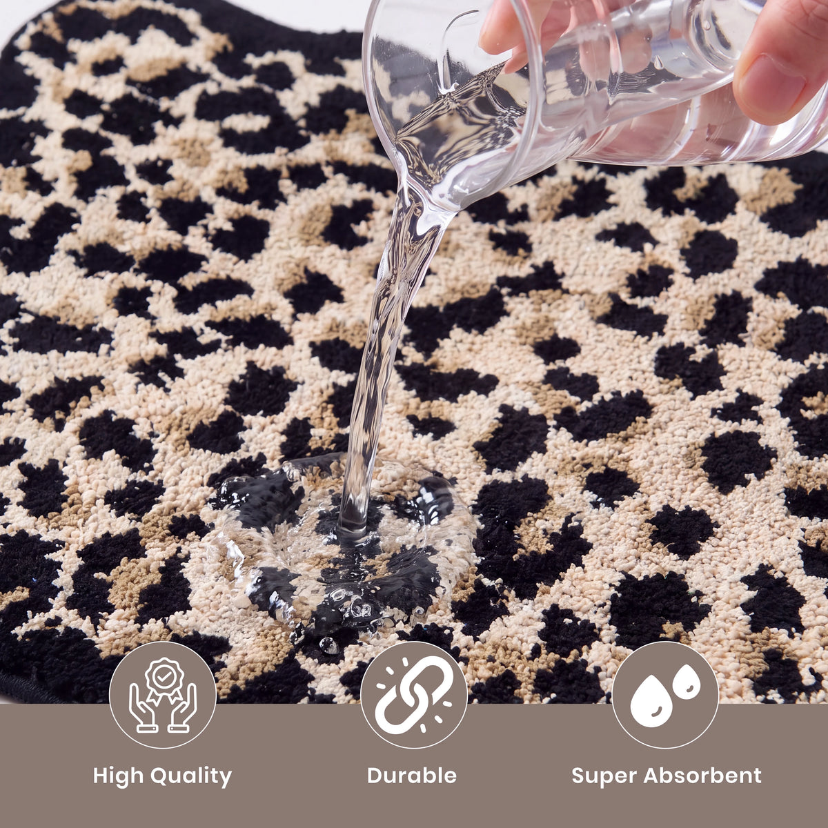 Leopard Print Design Bathroom Rug Bath Mat 50x80cm