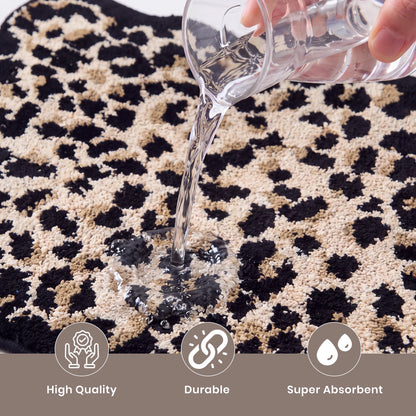 Leopard Print Design Bathroom Rug Bath Mat 50x80cm