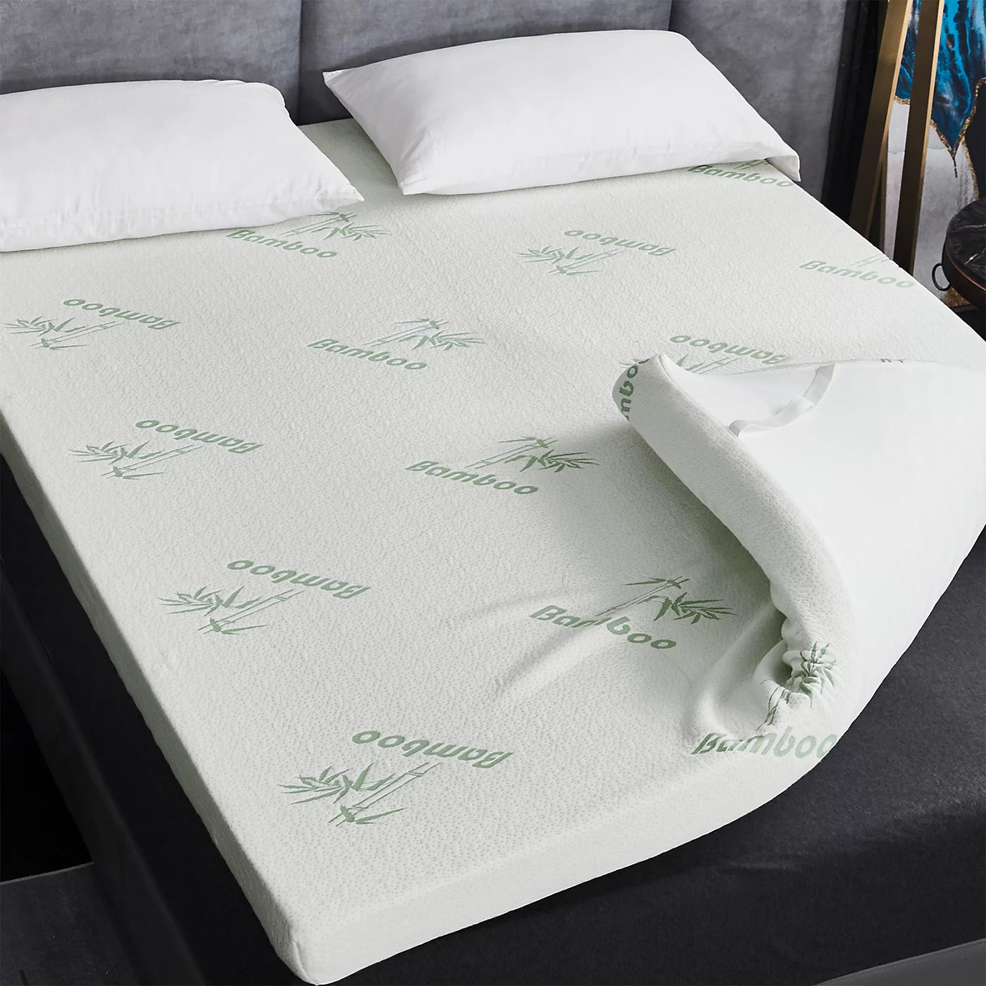 Super Soft Memory Foam Bamboo Mattress Topper 2 Inch