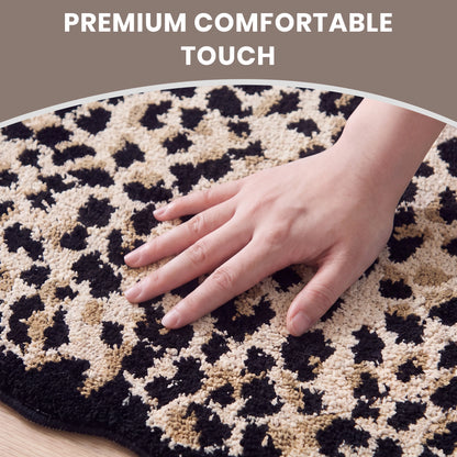 Leopard Print Design Bathroom Rug Bath Mat 50x80cm