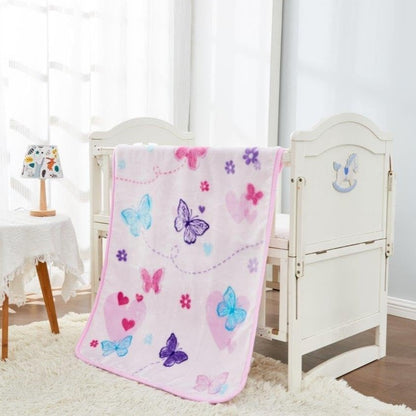 Pink Butterfly Soft Fleece Baby Blanket