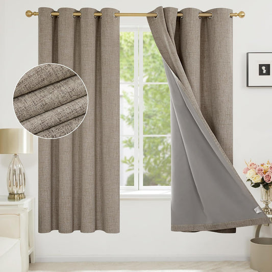 Linen Thermal Blackout Curtain Pair | 2 Colours