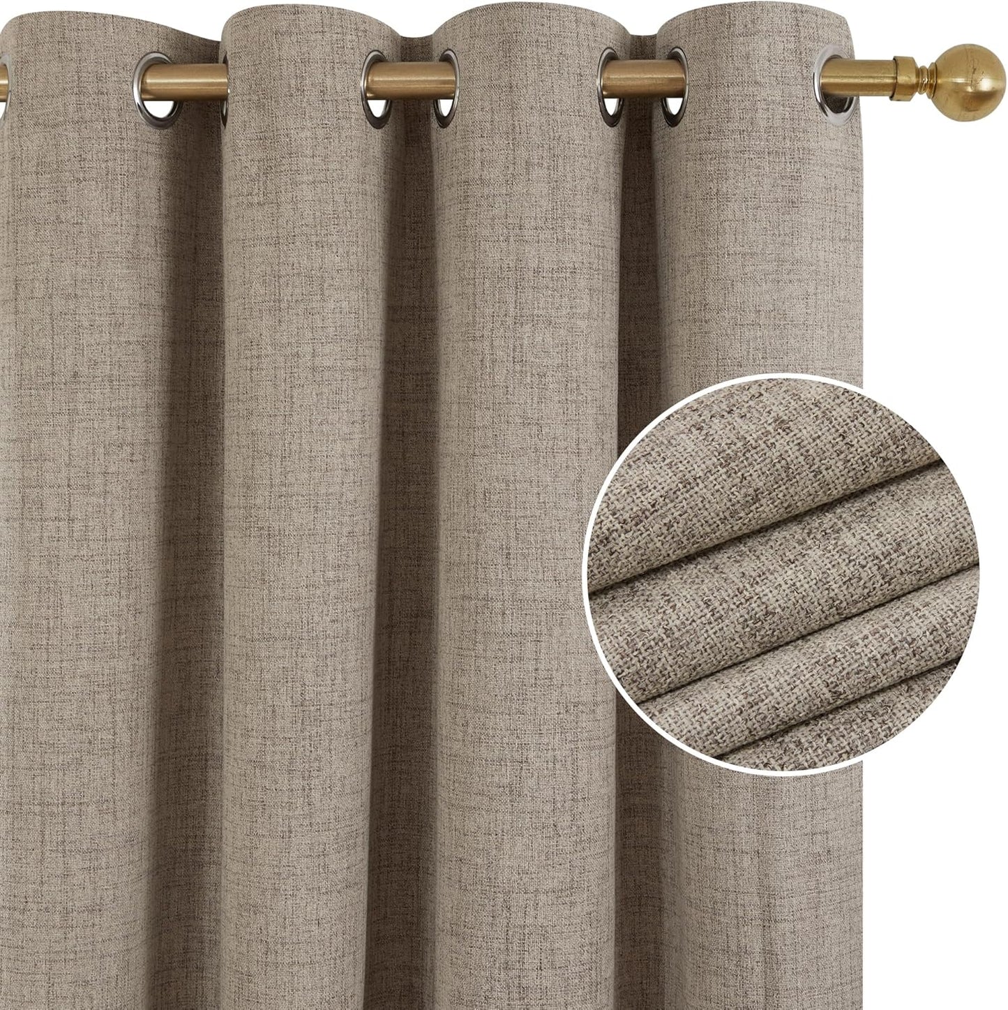 Linen Thermal Blackout Curtain Pair | 2 Colours