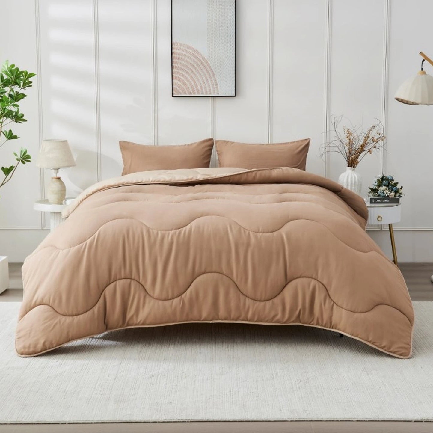 Coverless 10.5 Tog Reversible Wave Duvet