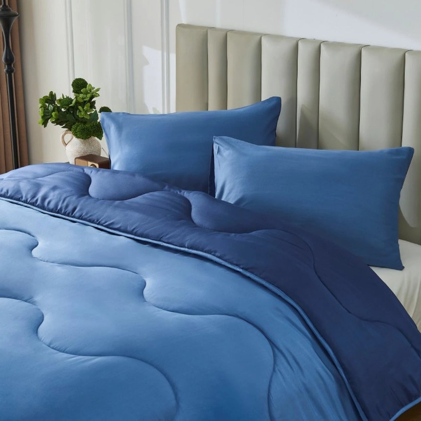Coverless 10.5 Tog Reversible Wave Duvet