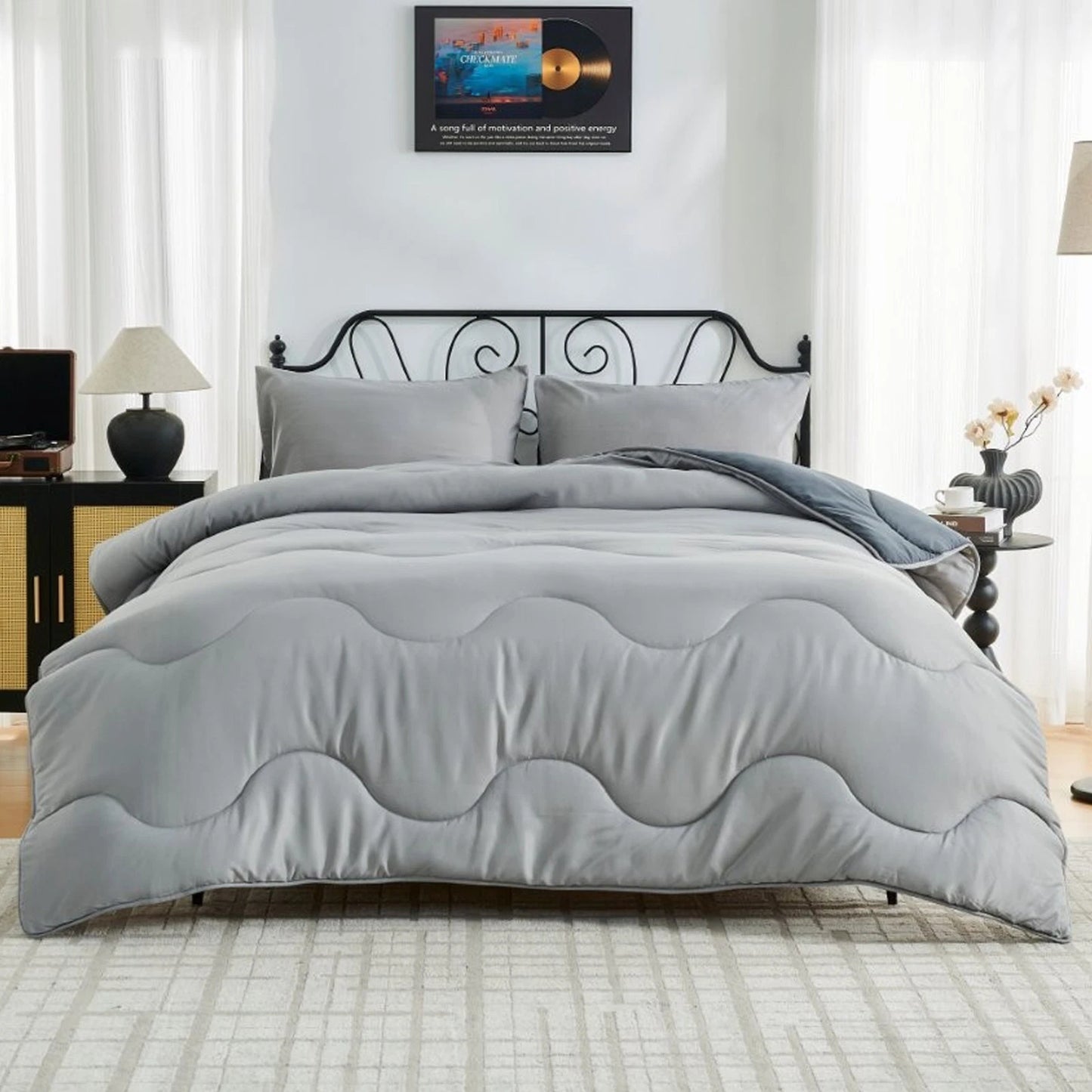 Coverless 10.5 Tog Reversible Wave Duvet