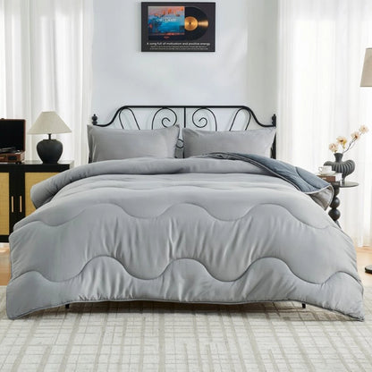 Coverless 10.5 Tog Reversible Wave Duvet