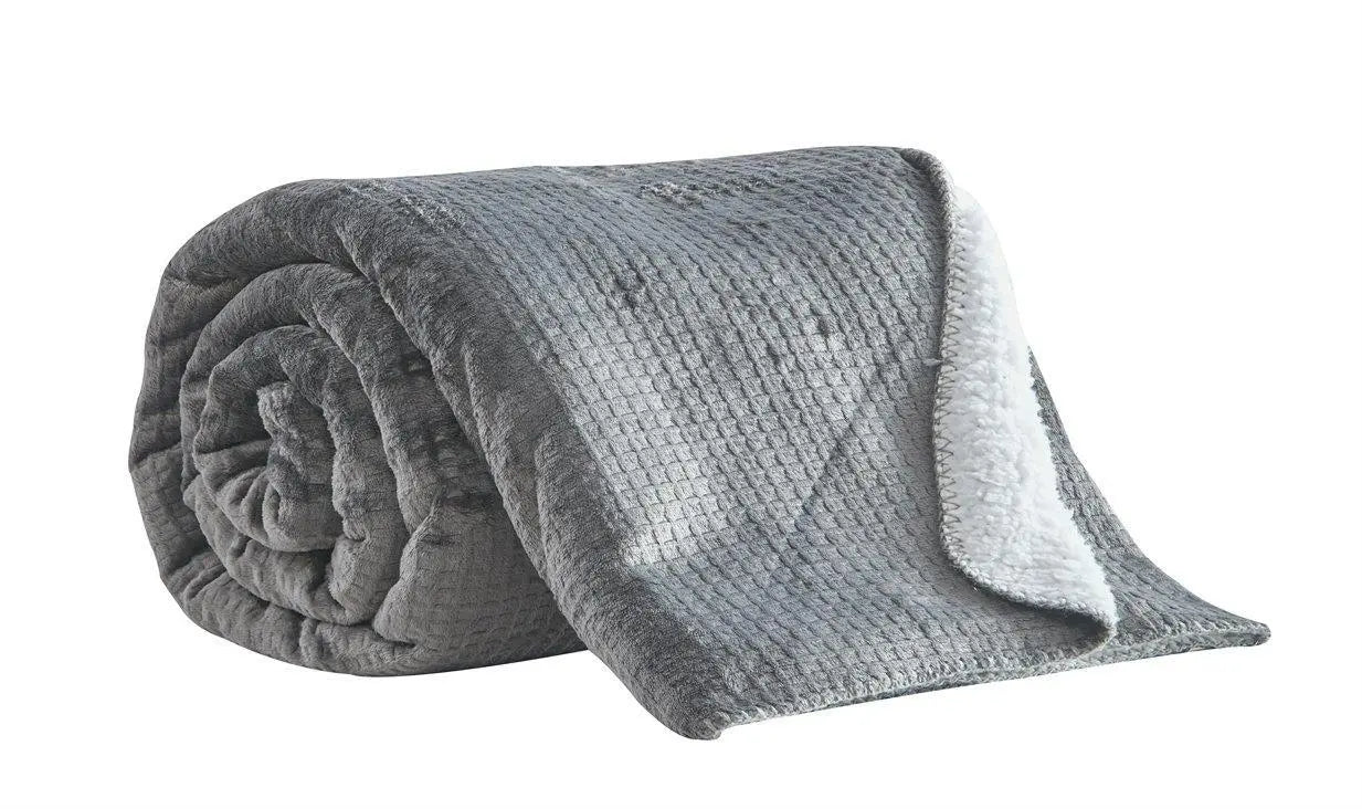 Embossed Flannel Sherpa Throw